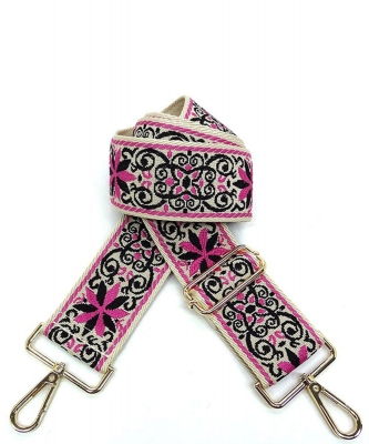 Wide Aztec Tribal Pattern Guitar Strap SS050F FUSCHIA